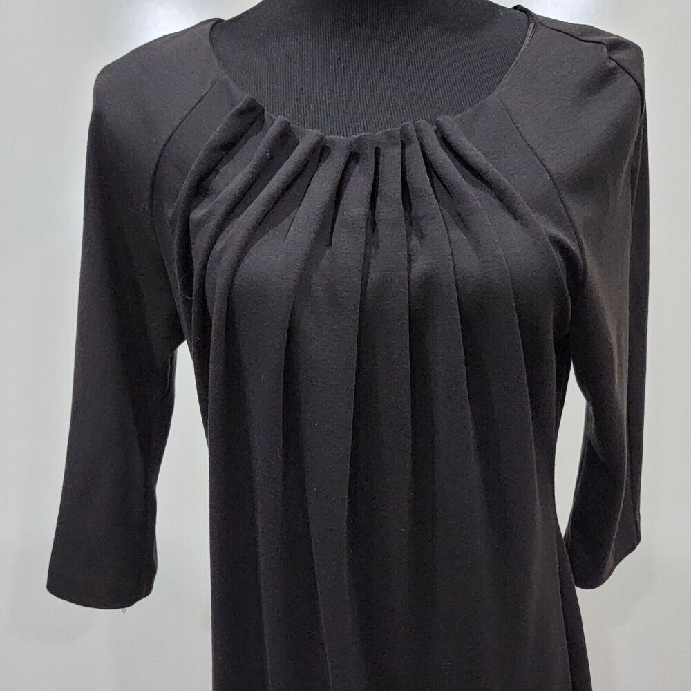 Zoe D. Size 8 Front Ruffle Sun Burst Pleated Dress Romantic Dark Academia Y2K